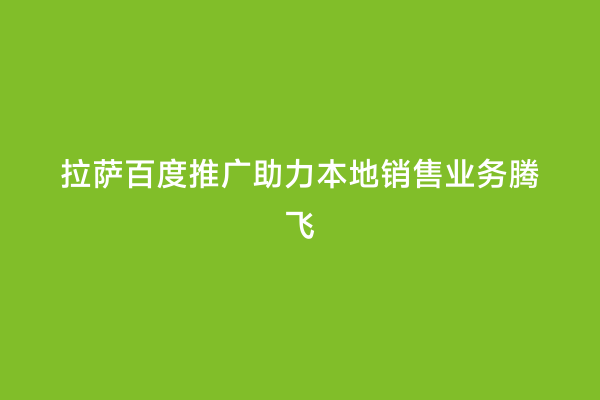拉萨百度推广助力本地销售业务腾飞