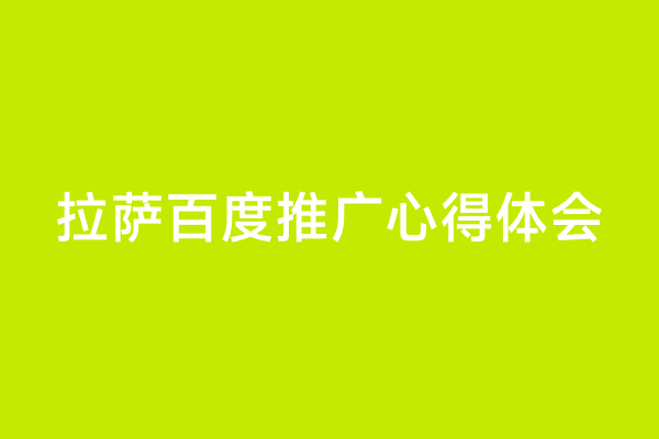 拉萨百度推广心得体会