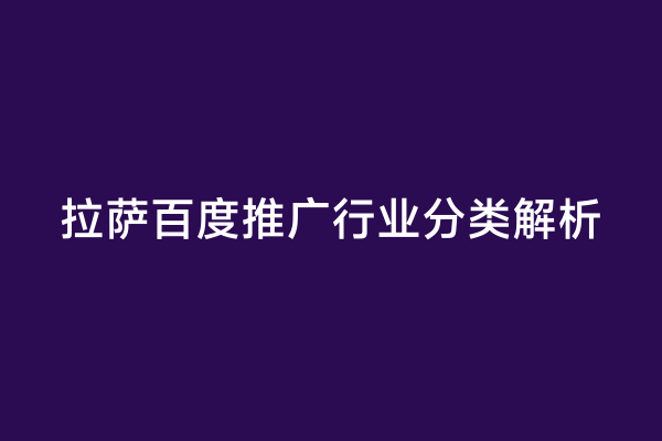拉萨百度推广行业分类解析