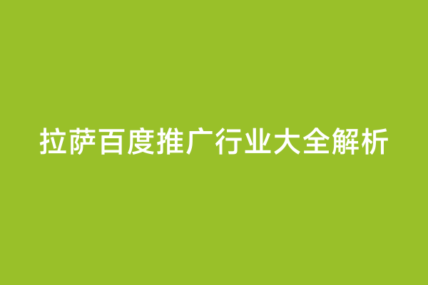拉萨百度推广行业大全解析
