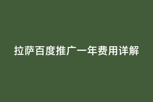 拉萨百度推广一年费用详解