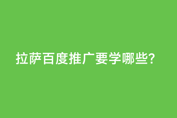 拉萨百度推广要学哪些？