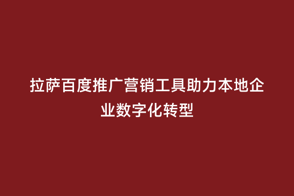 拉萨百度推广营销工具助力本地企业数字化转型