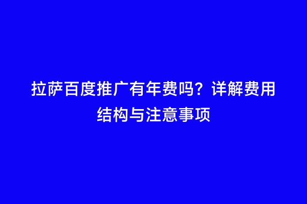 拉萨百度推广有年费吗？详解费用结构与注意事项