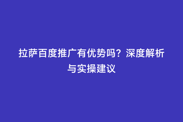 拉萨百度推广有优势吗？深度解析与实操建议