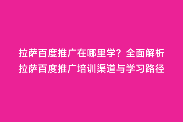 拉萨百度推广在哪里学？全面解析拉萨百度推广培训渠道与学习路径