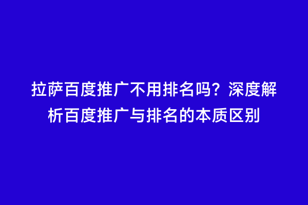 拉萨百度推广不用排名吗？深度解析百度推广与排名的本质区别