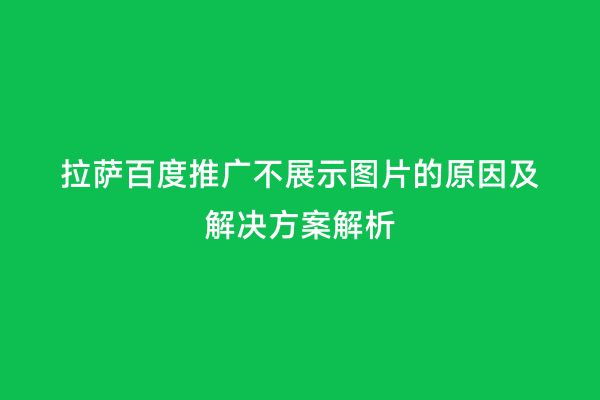 拉萨百度推广不展示图片的原因及解决方案解析