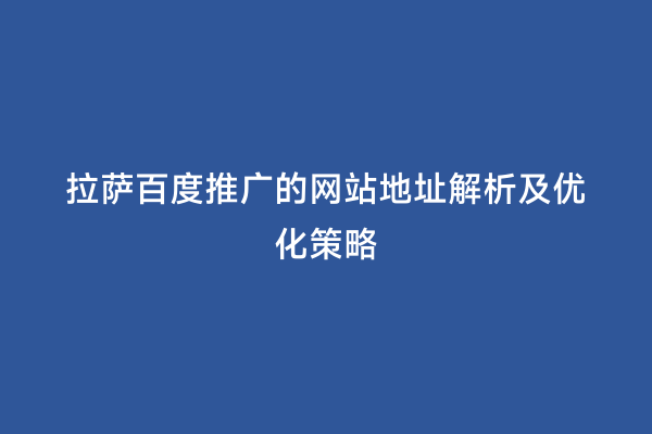 拉萨百度推广的网站地址解析及优化策略