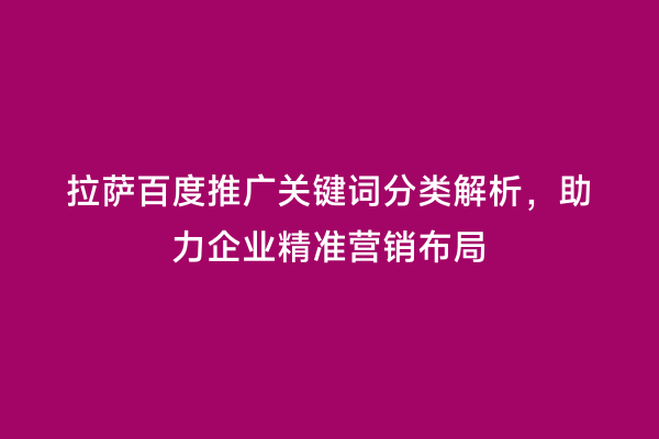 拉萨百度推广关键词分类解析，助力企业精准营销布局