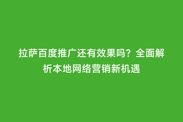 拉萨百度推广还有效果吗？全面解析本地网络营销新机遇